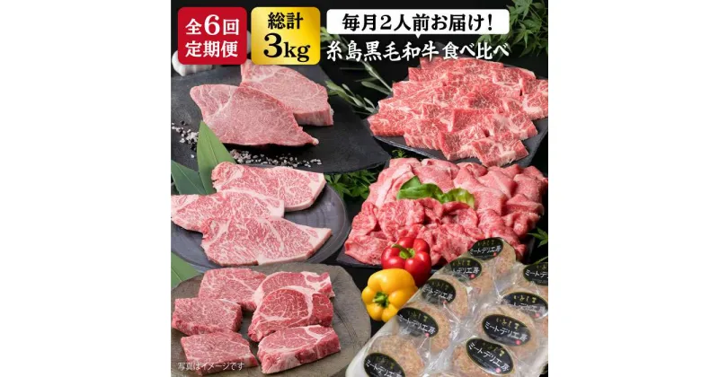 【ふるさと納税】【全6回定期便】糸島黒毛和牛 食べ比べ (ヒレ/ランプ/カルビ/バラ/サーロイン/シャトーブリアン/モモ/ハンバーグ) 計3kg 糸島 / 糸島ミートデリ工房 [ACA110] 128000円 100000円 10万 黒毛和牛 冷凍配送