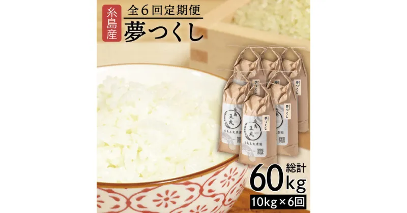 【ふるさと納税】【全6回定期便】糸島産 夢つくし 10kg × 6回 (月1回) 計60kg 糸島市 / 糸島王丸農園（谷口汰一）【いとしまごころ】[AAZ007] 125000円 常温 100000円 10万 米 玄米 白米