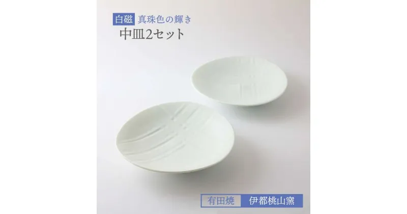 【ふるさと納税】有田焼 白磁 真珠色の輝き 中皿2個セット 伊都桃山窯 福岡県糸島市 陶磁器 クラフト 伝統 工芸 [AKB016] 24000円