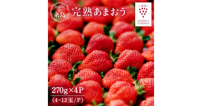 【ふるさと納税】【予約：2025年1月上旬より順次発送】完熟あまおう 270g × 4パック 糸島市 / slowberry strawberry [APJ001] 20000円 2万円 常温