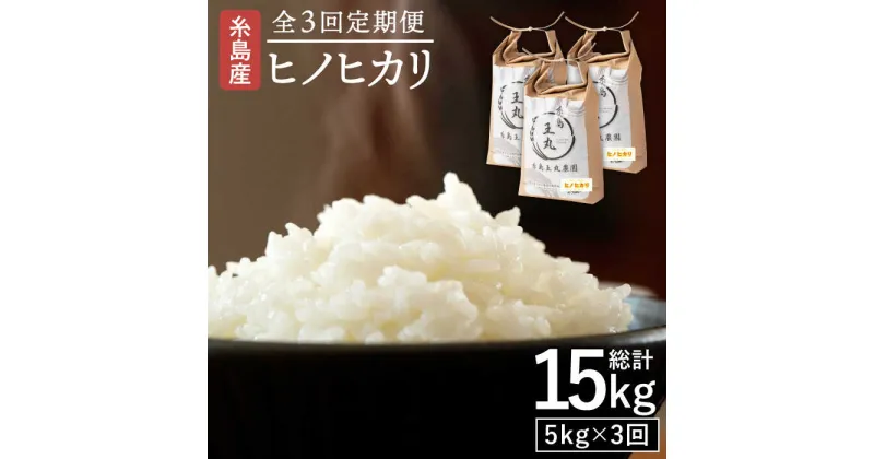 【ふるさと納税】【全3回定期便】糸島産 ヒノヒカリ 5kg × 3回 糸島市 / 糸島王丸農園 ( 谷口汰一 )【いとしまごころ】[AAZ011] 39000円 常温