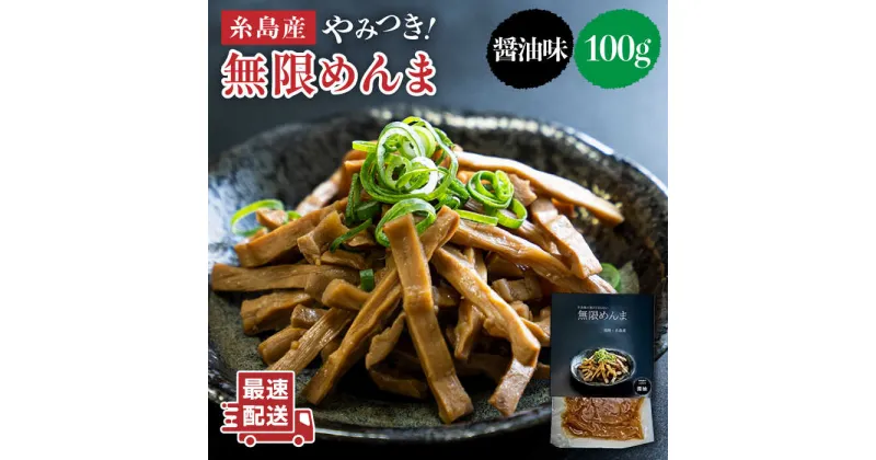 【ふるさと納税】やみつき！無限めんま 100g 醤油味 国産めんま【レストランITOSHIMA by Salute】[AWJ001] 3000円 3千円 常温