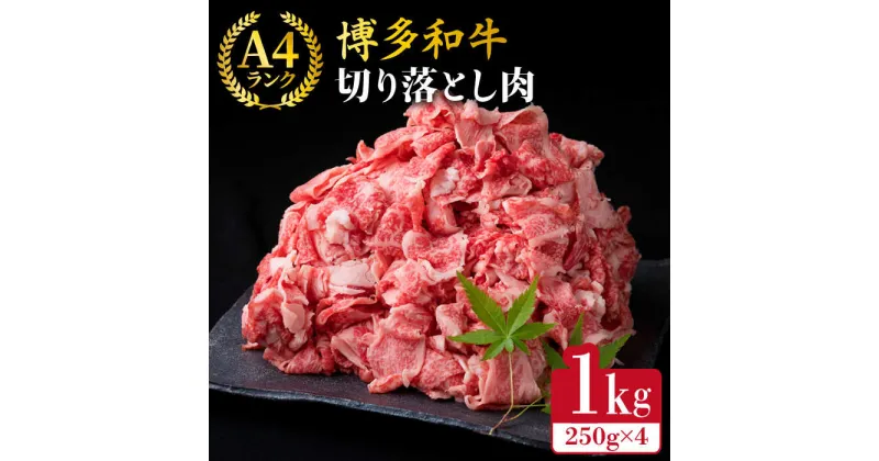 【ふるさと納税】A4～A5ランク 博多和牛 切り落とし 1kg （ 250g × 4P ）糸島市 / 糸島ミートデリ工房 [ACA188] 薄切り 牛肉 小分け 17000円 黒毛和牛 冷凍配送