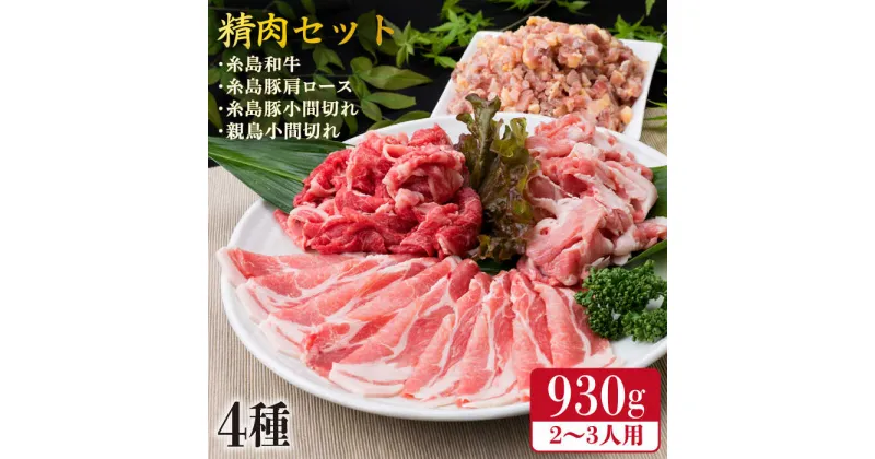 【ふるさと納税】牛・豚・鶏 日常使い セット 930g（2～3人前・4種） 糸島市 / 糸島ミートデリ工房 [ACA192] 精肉 10000円 1万円