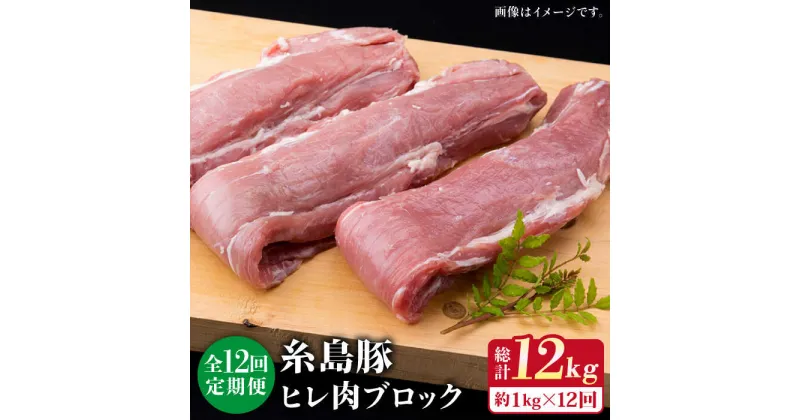 【ふるさと納税】【全12回定期便】糸島豚 ヒレ肉 ブロック 1kg (1本 350g 前後×3本) 糸島市 / 糸島ミートデリ工房 [ACA235] 115000円 100000円 10万