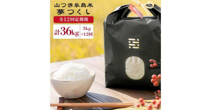 【ふるさと納税】【全12回定期便】山つき糸島米 夢つくし3kg《糸島》【itoshimacco《(株)やました》】 [ARJ032] 162000円 常温 いとしまっこ 100000円 10万