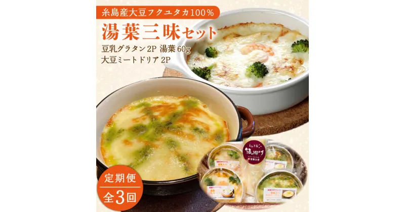 【ふるさと納税】【全3回定期便】【湯葉を贅沢使用！】湯葉三昧セット（豆乳グラタン×2＋大豆ミートドリア×2＋湯葉60g1枚） 糸島市 / 酒瀬川 [AZJ010] 49000円