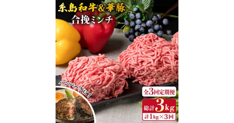 【ふるさと納税】【全3回定期便】糸島和牛 糸島豚 合挽ミンチ 500g×2p 計1kg 糸島ミートデリ工房 [ACA257] 29000円