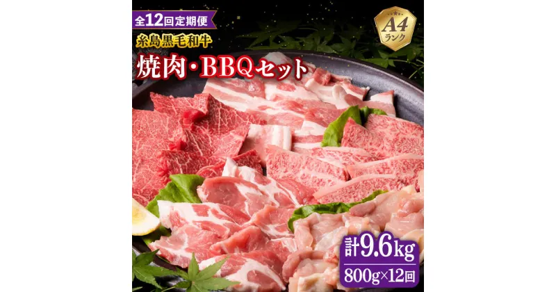 【ふるさと納税】【全12回定期便】焼肉・バーベキュー セット 計800g 牛モモ 牛バラ 豚バラ 豚肩ロース 鶏もも肉 糸島市 / 糸島ミートデリ工房 [ACA274] 211000円 200000円 20万