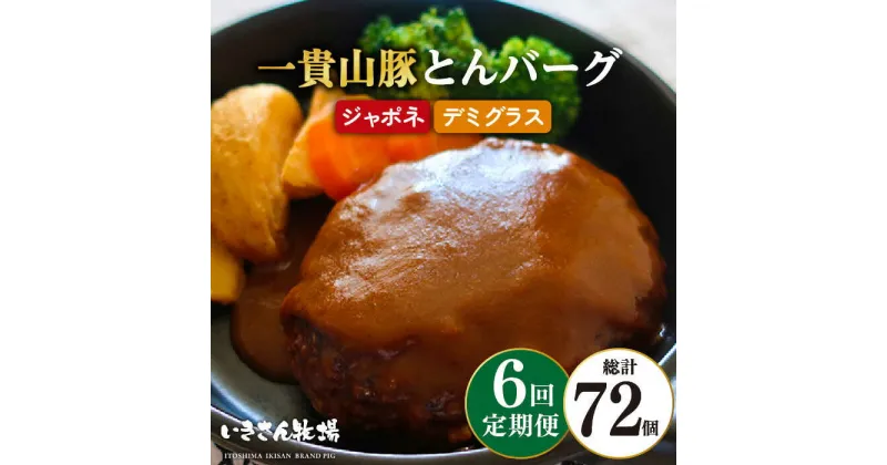 【ふるさと納税】【全6回定期便】一貴山豚 とんバーグ 12個（ 6個 × 2種 ） 糸島市 / いきさん牧場 [AGB014] 106000円 100000円 10万