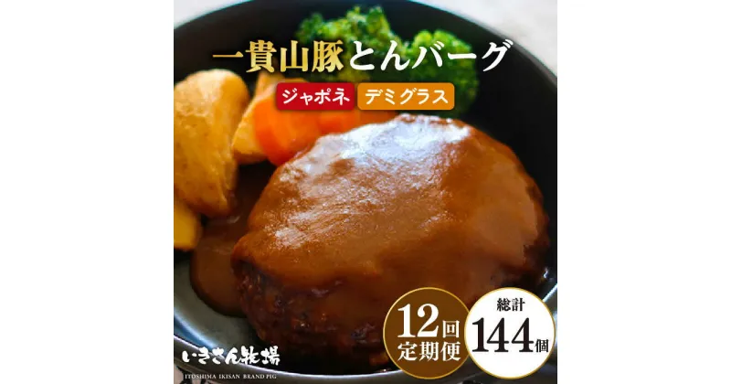 【ふるさと納税】【全12回定期便】一貴山豚 とんバーグ 12個（ 6個 × 2種 ） 糸島市 / いきさん牧場 [AGB015] 212000円 200000円 20万