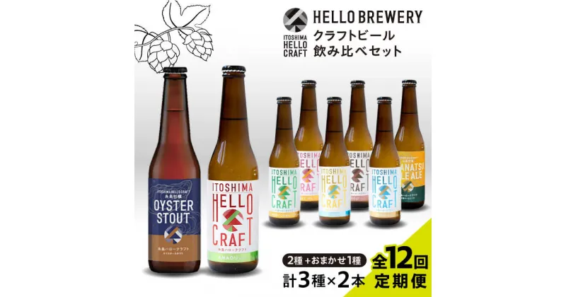 【ふるさと納税】【全12回定期便】【 3種 飲み比べ 】糸島 クラフト ビール 瓶 詰め合わせ 6本 セット 糸島市 / HELLO BREWERY [AGM004] 地ビール ビール 199000円 200000円 20万