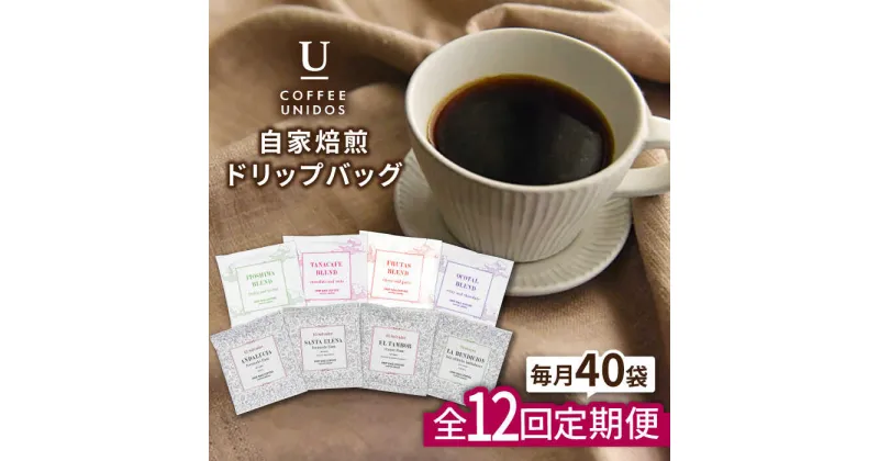 【ふるさと納税】【全12回定期便】コーヒードリップバッグ 40個セット (8種類×5個) 糸島市 / COFFEE UNIDOS 珈琲/カフェ/コーヒー粉 [AQF020] 285000円 常温 200000円 20万