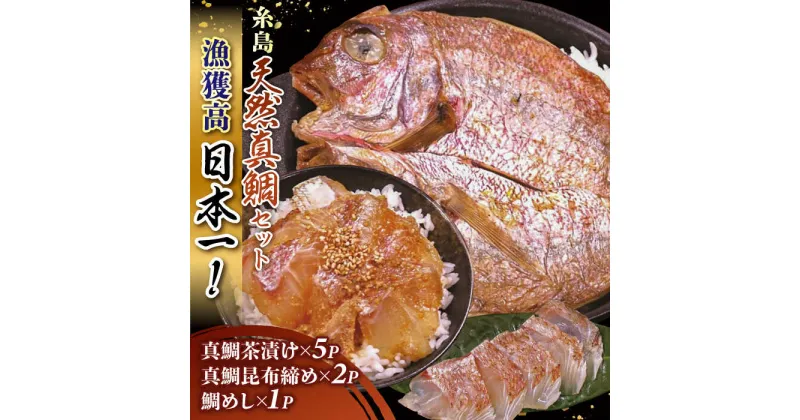 【ふるさと納税】いとしま 天然真鯛 プレミアム セット （ 天然 真鯛 鯛茶漬け・ 天然 真鯛 昆布締め・ 天然 真鯛 めし ） 糸島市 / ワイエスフード [AFO001] 鯛 魚 21000円