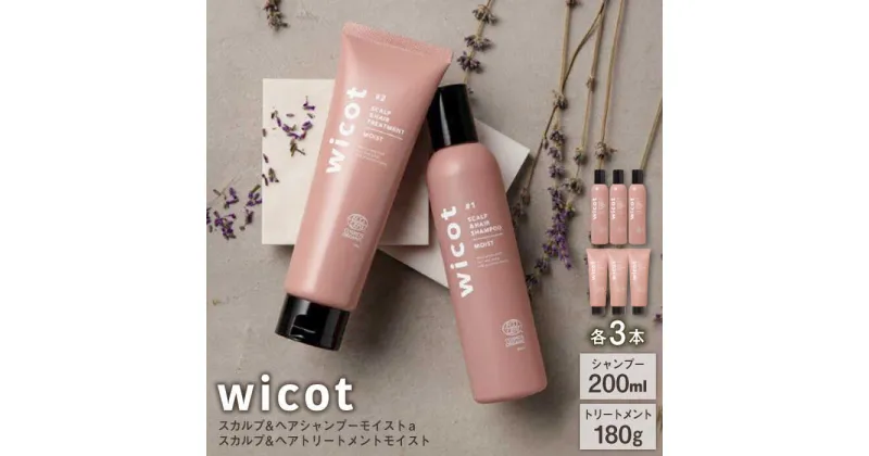 【ふるさと納税】【6本セット】wicot スカルプ＆ヘアシャンプーモイストa＋スカルプ＆ヘアトリートメントモイスト 糸島市 / 株式会社ピュール [AZA167] スカルプ シャンプー 66000 6万6千円 常温