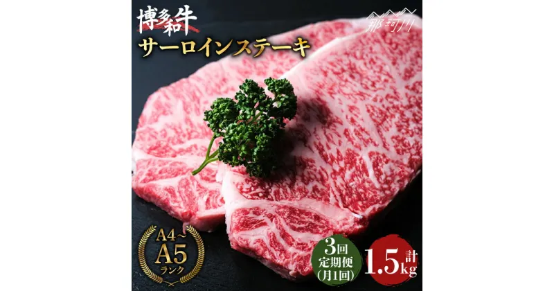 【ふるさと納税】【全3回定期便】大満足！ 博多和牛 牛肉 サーロイン ステーキ 500g（250g×2）＜肉のくまもと屋＞那珂川市 定期便 牛肉 肉 黒毛和牛 ブランド牛 国産 BBQ バーベキュー [GBI033]79000 79000円