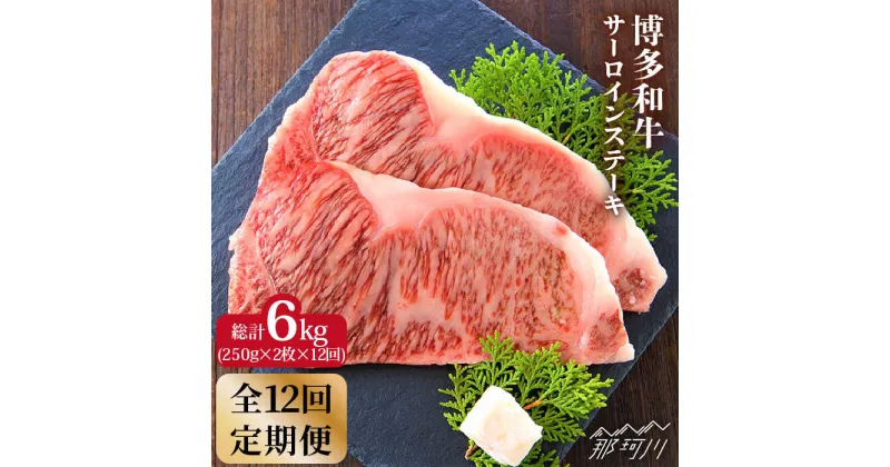 【ふるさと納税】【全12回定期便】博多和牛 牛肉 サーロイン ステーキ 500g（250g×2枚）＜株式会社MEAT PLUS＞那珂川市 定期便 牛肉 肉 黒毛和牛 ブランド牛 国産 BBQ バーベキュー ▽希少部位 記念日 料理 家庭用 定期便 黒毛和牛[GBW018] 235000 235000円