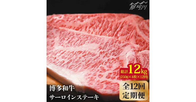 【ふるさと納税】【全12回定期便】博多和牛 牛肉 サーロイン ステーキ 1kg（250g×4枚）＜株式会社MEAT PLUS＞那珂川市 定期便 牛肉 肉 黒毛和牛 ブランド牛 国産 BBQ バーベキュー ▽定期 牛肉 贅沢 希少部位 希少肉 レア 定期便 博多和牛[GBW039] 370000 370000円