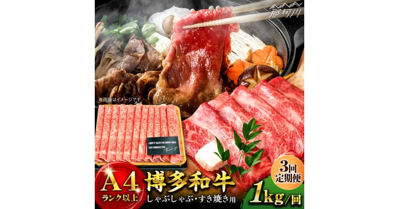 【ふるさと納税】【全3回定期便】博多和牛 牛肉 スライス しゃぶしゃぶ すき焼き 1kg（500g×2p）＜株式会社MEAT PLUS＞那珂川市 定期便 牛肉 肉 黒毛和牛 ブランド牛 国産 BBQ バーベキュー ▽定期 牛肉 定期便 博多和牛 黒毛和牛[GBW040] 59000 59000円