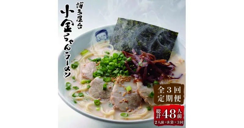 【ふるさと納税】【全3回定期便】博多屋台 小金ちゃん とんこつラーメン 16人前（2人前×8袋）＜株式会社フーデリジェンス＞那珂川市 定期便 豚骨ラーメン 麺 ラーメン とんこつ とんこつラーメン 屋台ラーメン [GBT006]27000 27000円