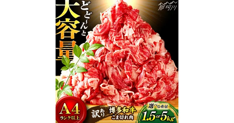 【ふるさと納税】【選べる内容量！】【訳あり】博多和牛 切り落とし 1.5kg or 5kg＜株式会社MEAT PLUS＞那珂川市 牛肉 肉 黒毛和牛 ブランド牛 国産 BBQ バーベキュー ▽おすすめ 人気 牛肉 肉 訳あり 訳アリ わけあり 理由アリ 不揃い 規格外 国産牛 高級牛[GBW110]