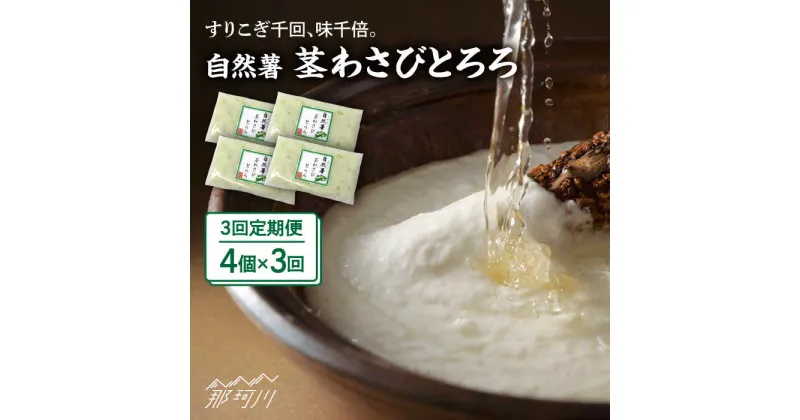 【ふるさと納税】【全3回定期便】自然薯茎わさびとろろ 40g×4個＜自然薯王国＞那珂川市[GAH024]29000 29000円