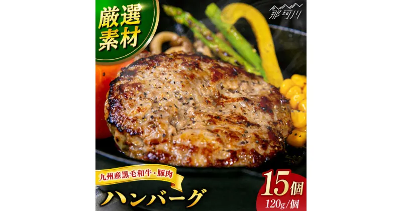 【ふるさと納税】【満足度高！！！】九州産黒毛和牛と九州産豚肉 ハンバーグ 15個セット＜なかがわ市場 うしじま＞那珂川市[GAR010]28000 28000円