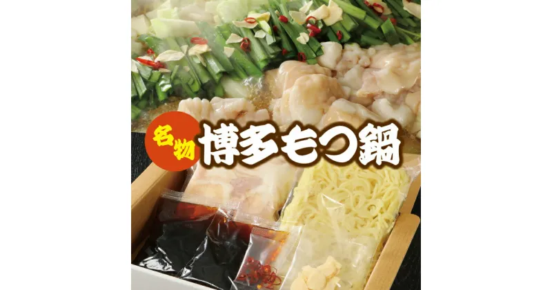 【ふるさと納税】博多牛もつ鍋 B 送料無料 国産牛もつ400g（4〜5人前）ちゃんぽん麺・濃縮スープ付き 福岡 お取り寄せグルメ FZ004