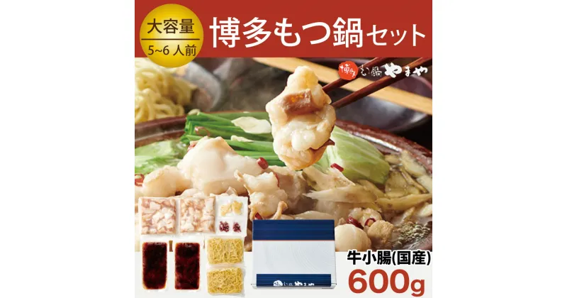 【ふるさと納税】やまや 大容量もつ鍋セット 牛もつたっぷり600g 5〜6人前 送料無料 鍋 セット 冷凍 EY006