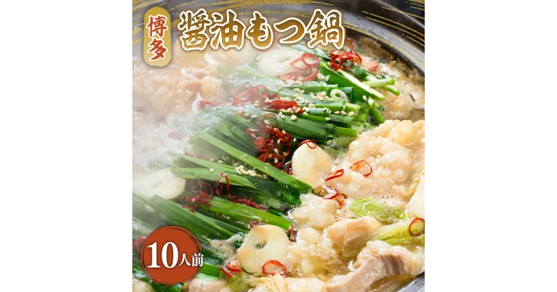 【ふるさと納税】博多醤油もつ鍋 10人前セット 送料無料 もつ鍋 醤油 福岡 牛肉 DX015