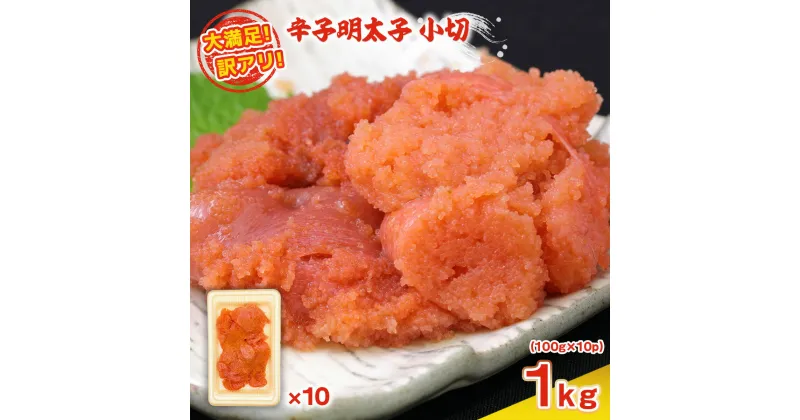 【ふるさと納税】大満足 訳アリ辛子明太子 小切1kg 100g×10p 送料無料 明太子 無着色 福岡 ご飯のお供 DX031