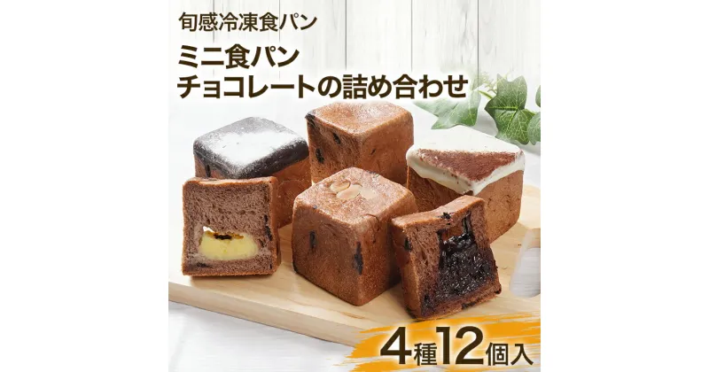 【ふるさと納税】ミニ食パン チョコレートの詰め合わせ 4種12個入 チョコ チョコパン ココア クリーム チョコチップ 手のひらサイズ チョコ好き 食べ比べ 食パン 冷凍 冷凍パン キューブ【旬感冷凍食パンパン・デマンド】