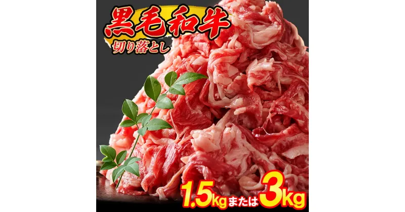 【ふるさと納税】黒毛和牛 切り落とし 1.5kg 3kg 500g/パック 昆布出汁仕上げ / 牛肉 牛丼 薄切り 焼き肉 すき焼き 訳あり 赤身 小分け 冷凍 人気 博多 SF066-0【 福岡県 須恵町 】