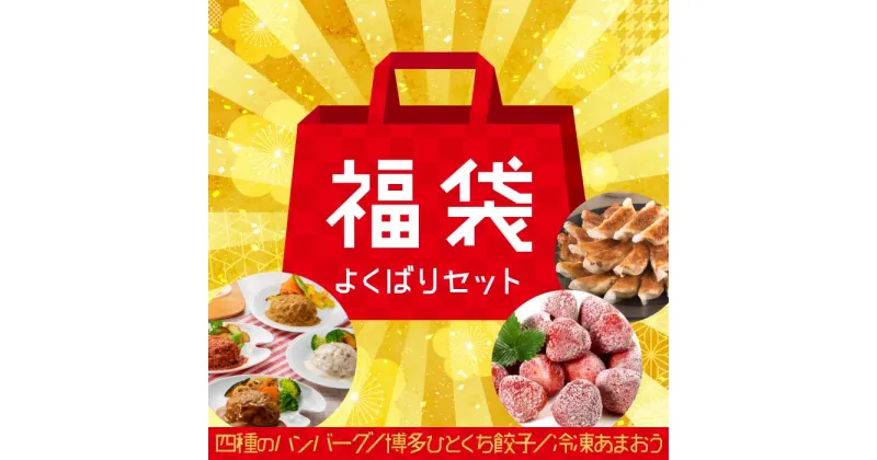 【ふるさと納税】新宮町福袋【よくばりセット】 ハンバーグ4種 一口餃子 冷凍 あまおう 詰め合わせ .AB239