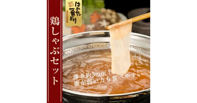 【ふるさと納税】はかた一番どり　鶏しゃぶセット(2～3人前)【配送不可地域：離島】【1089285】