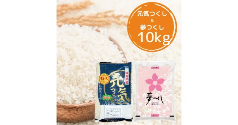 【ふるさと納税】福岡県産米食べ比べ〈白米〉「夢つくし」と「元気つくし」セット　計10kg芦屋町【1384965】