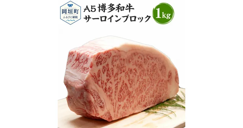 【ふるさと納税】福岡県産 A5 博多和牛 サーロインブロック 1kg 冷凍 サーロイン ブロック 黒毛和牛 和牛 牛肉 福岡県 岡垣町 送料無料