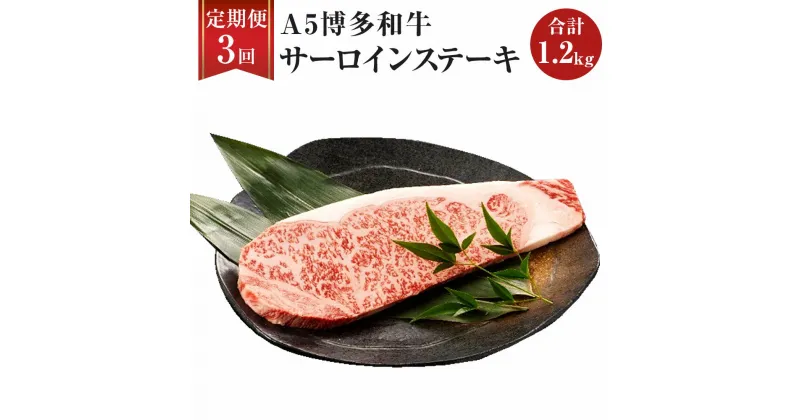 【ふるさと納税】【3ヶ月定期便】 福岡県産 A5 博多和牛 サーロインステーキ 合計1.2kg 200g×2枚×3回 肉 お肉 冷凍 定期便 3回 送料無料