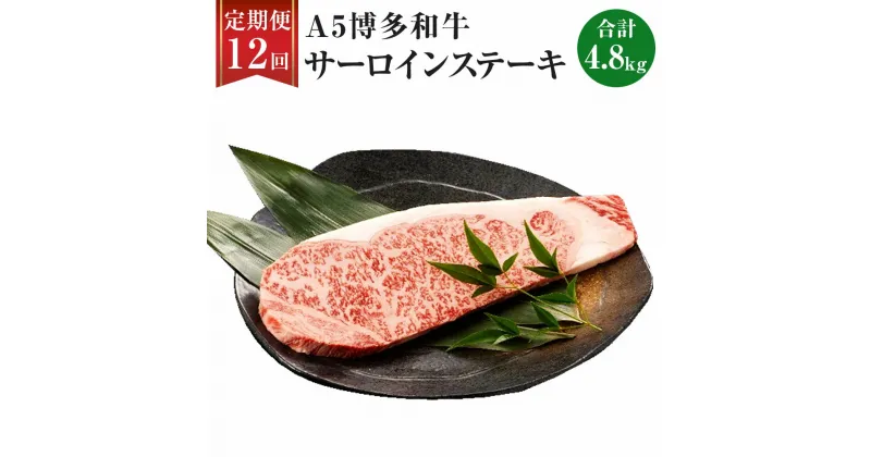 【ふるさと納税】【12ヶ月定期便】 福岡県産 A5 博多和牛 サーロインステーキ 合計4.8kg 200g×2枚×12回 肉 お肉 冷凍 定期便 12回 送料無料