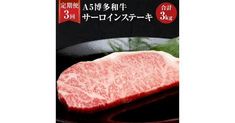 【ふるさと納税】【3ヶ月定期便】 福岡県産 A5 博多和牛 サーロインステーキ 合計 3kg 200g×5枚×3回 肉 お肉 冷凍 定期便 3回 送料無料