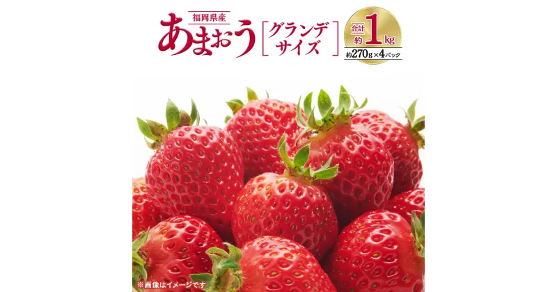 【ふるさと納税】いちごの王様！【あまおう グランデサイズ】約270g×4パック イチゴ 苺 フルーツ 果物 福岡県産 九州産 国産 冷蔵 先行予約 福岡県 岡垣町 送料無料 【2025年1月上旬～4月上旬発送予定】