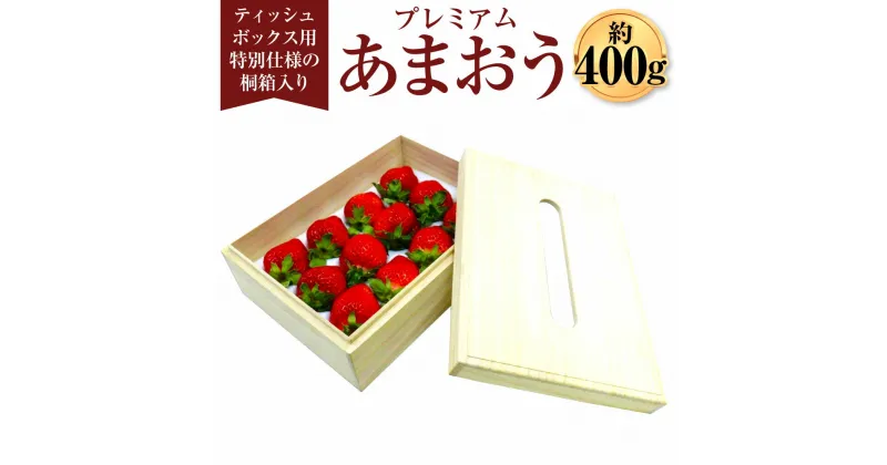 【ふるさと納税】ティッシュボックス用 特別仕様の桐箱入り プレミアムあまおう 約400g×1パック あまおう いちご イチゴ 苺 ストロベリー ベリー フルーツ 果物 春 旬 九州 国産 福岡県産 送料無料 【ギフト・お祝い・贈答用】【2025年2月上旬～4月上旬発送予定】