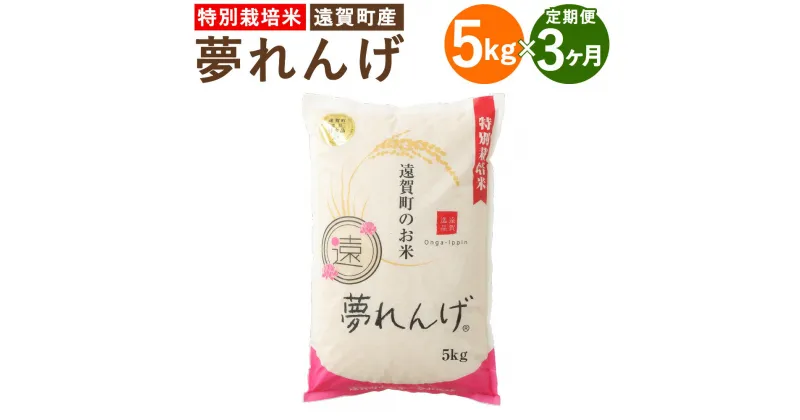 【ふるさと納税】【3ヶ月定期便】特別栽培米 夢れんげ 5kg×1袋 3回配送 合計15kg 定期便 夢つくし 元気つくし 精米 白米 お米 米 福岡 遠賀町産 九州産 国産 送料無料【2024年10月下旬発送開始】