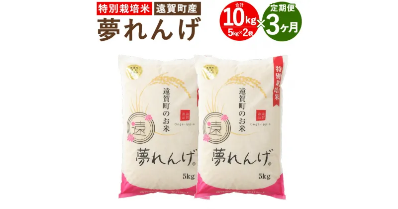 【ふるさと納税】【3ヶ月定期便】特別栽培米 夢れんげ 10kg 5kg×2袋 3回配送 合計30kg 定期便 夢つくし 元気つくし 精米 白米 お米 米 福岡 遠賀町産 九州産 国産 送料無料【2024年10月下旬発送開始】