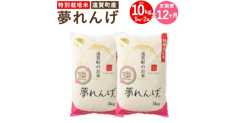 【ふるさと納税】【12ヶ月定期便】特別栽培米 夢れんげ 10kg 5kg×2袋 12回配送 合計120kg 定期便 夢つくし 元気つくし 精米 白米 お米 米 福岡 遠賀町産 九州産 国産 送料無料【2024年10月下旬発送開始】