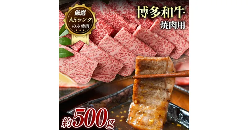 【ふるさと納税】博多和牛焼肉用 500g《30日以内に出荷予定(土日祝除く)》小竹町 博多和牛 株式会社MEAT PLUS 牛肉 A5ランク のみ使用 厳選部位