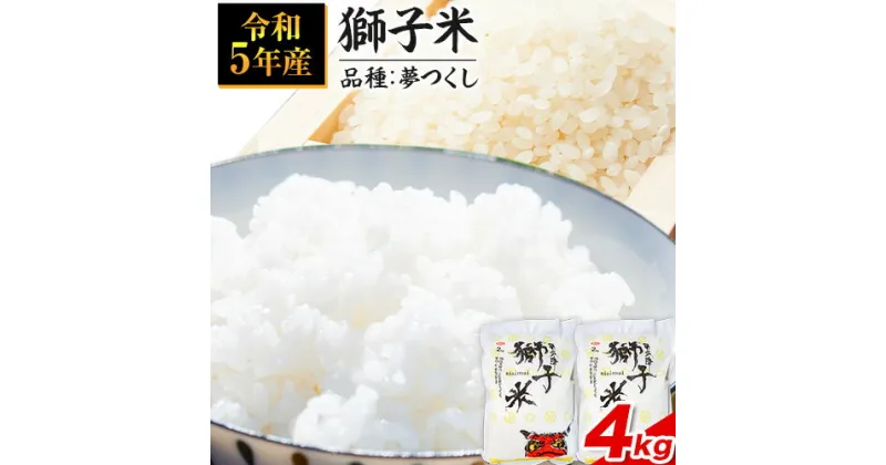 【ふるさと納税】令和5年産 特別栽培米 獅子米（品種：夢つくし） 精米 4kg(2kg×2袋) 白米 精米 株式会社コモリファーム《30日以内に出荷予定(土日祝除く)》減農薬・減化学肥料栽培