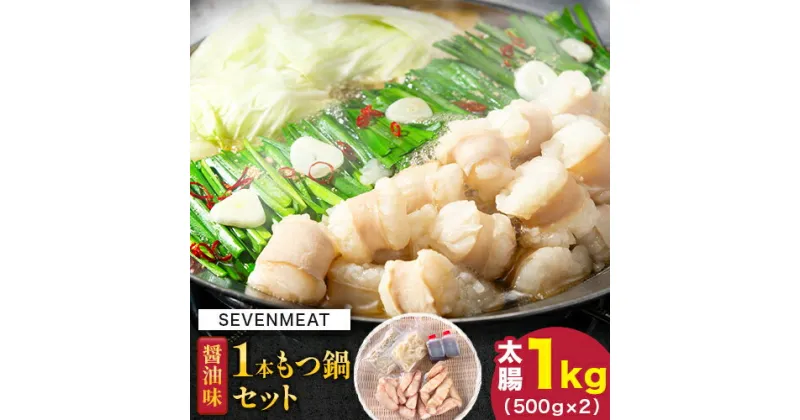 【ふるさと納税】1本もつ鍋 (醤油味) 太腸編 1kg 入り《30日以内に出荷予定(土日祝除く)》もつ もつ鍋 醤油味 鍋 セット 詰め合わせ 牛 牛もつ 送料無料