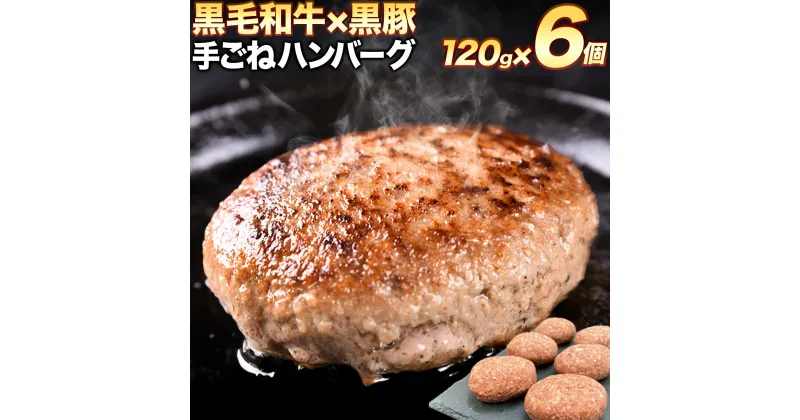 【ふるさと納税】黒毛和牛×黒豚使用！九州うまれの特製手ごねハンバーグ 120g×6個 計720g《30日以内に順次出荷(土日祝除く)》生ハンバーグ 一つずつ個包装 MK エム・ケイ食品