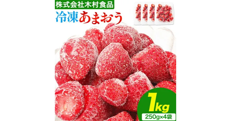 【ふるさと納税】福岡県産 冷凍あまおう 小分けパック 1kg(250g×4袋) 株式会社木村食品《90日以内に出荷予定(土日祝除く)》福岡県 鞍手町 冷凍あまおう いちご 冷凍フルーツ 果物 送料無料